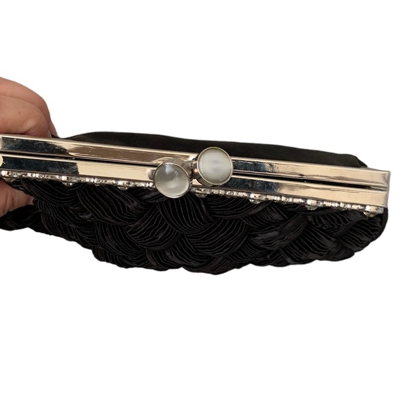 Black evening bag/ clutch  with chain strap - Picture 4 of 9